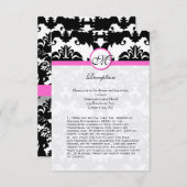 ピンクと黒のダマスクの渦巻き旋回の保護カード エンクロージャーカード (正面/裏面)