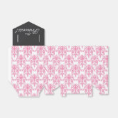 ピンクと黒のダマスクの赤ちゃんシャワー フェイバーボックス (折り畳みなし)