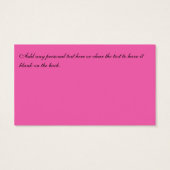 ピンクと黒のダマスクウェディングメッセージカード (裏面)