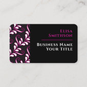 ピンクと黒のダマモダンスエレガントクのパターン 名刺 (正面)