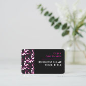 ピンクと黒のダマモダンスエレガントクのパターン 名刺 (スタンド正面)