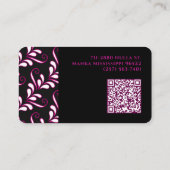 ピンクと黒のダマモダンスエレガントクのパターン 名刺 (裏面)