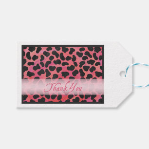 ピンクと黒のダルマチアンパターンありがとう ギフトタグ