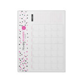 ピンクと黒のドット月次プランナー ノートパッド (回転)