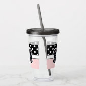 ピンクと黒のドット アクリルタンブラー (左)