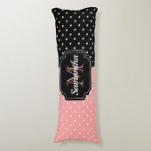 ピンクと黒のドット ボディピロー (正面縦)