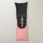 ピンクと黒のドット ボディピロー (裏面 (縦))