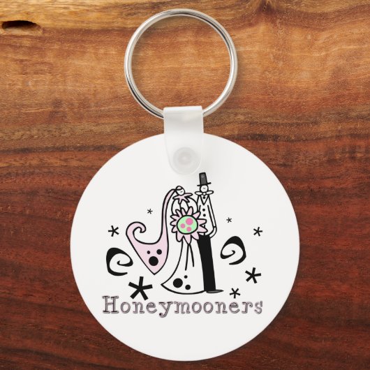 ピンクと黒のハネムーン キーホルダー (正面)