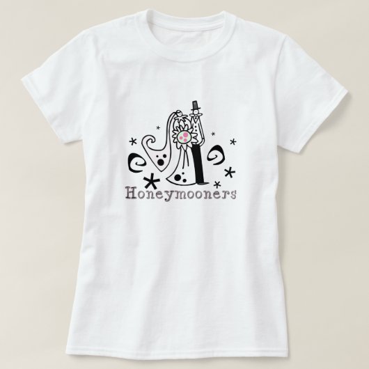 ピンクと黒のハネムーン Tシャツ (デザイン正面)