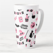 ピンクと黒のハロウィーン カフェラテマグ (右アングル)