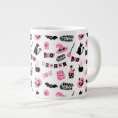 ピンクと黒のハロウィーン ジャンボコーヒーマグカップ (正面右)