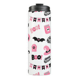 ピンクと黒のハロウィーン タンブラー