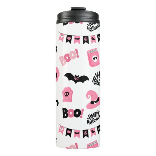 ピンクと黒のハロウィーン タンブラー (正面)