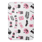 ピンクと黒のハロウィーン バスマット (正面縦)