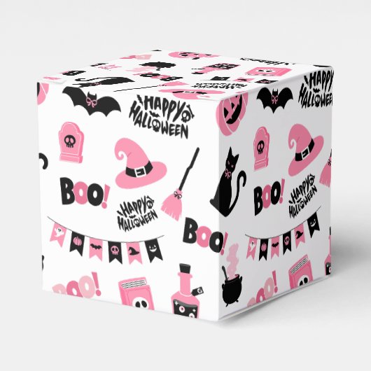 ピンクと黒のハロウィーン フェイバーボックス (正面サイド)
