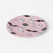 ピンクと黒のハロウィーン ペーパープレート (アングル)