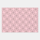 ピンクと黒のハロウィーン ラッピングペーパーシート (正面2)