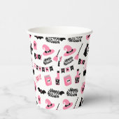 ピンクと黒のハロウィーン 紙コップ (右)