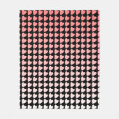 ピンクと黒のハートパタガーリーーン フリースブランケット (正面)