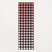 ピンクと黒のハートパターンのグラデーション ヨガマット (正面)