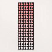 ピンクと黒のハートパターンのグラデーション ヨガマット (裏面)