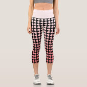 ピンクと黒のハートパターングラデーシガーリーョン カプリレギンス (正面)