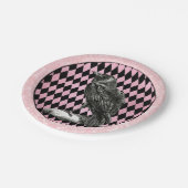 ピンクと黒のハーレクインとレイベン ペーパープレート (アングル)