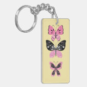 ピンクと黒のバターリー キーホルダー (正面左)