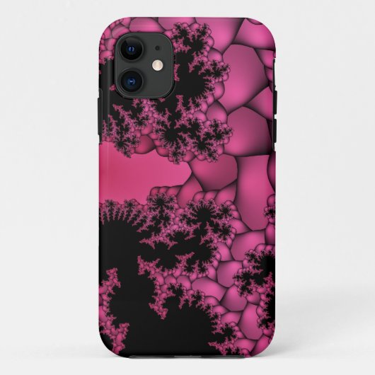 ピンクと黒のバブルフラクタルフラクタル電話ケース Case-Mate iPhoneケース (裏面)