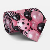 ピンクと黒のバルーン ネクタイ (ロール)