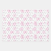 ピンクと黒のバレンタイン ラッピングペーパーシート (正面2)