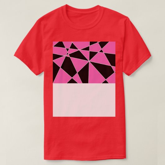 ピンクと黒のパターン Tシャツ (デザイン正面)