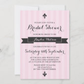 ピンクと黒のパリのブライダルシャワーの招待状 招待状 (正面)