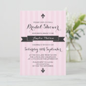 ピンクと黒のパリのブライダルシャワーの招待状 招待状 (スタンド正面)