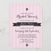 ピンクと黒のパリのブライダルシャワーの招待状 招待状 (正面/裏面)