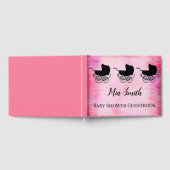 ピンクと黒のパームの女の子の赤ちゃんシャワー ゲストブック (全面)