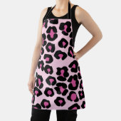 ピンクと黒のヒョウのプリントパターン エプロン (インサイチュ)