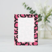 ピンクと黒のヒョウのプリントパターン。 ポストカード (スタンド正面)