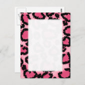 ピンクと黒のヒョウのプリントパターン。 ポストカード (正面/裏面)