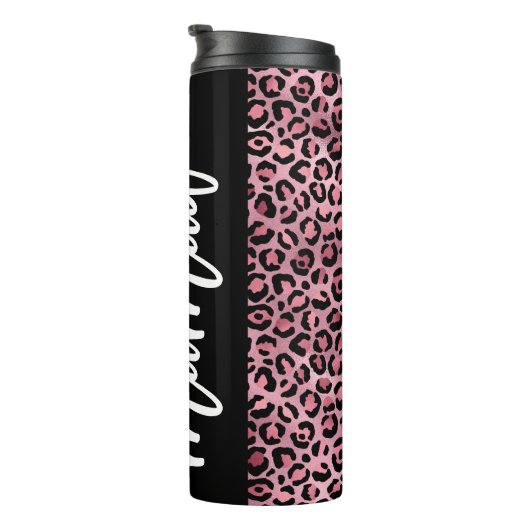 ピンクと黒のヒョウ印刷MaMawサーマルタンブラー タンブラー (回転右)