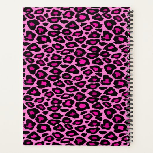 ピンクと黒のヒョウ柄 | カスタマイズ プランナー手帳 (裏面)