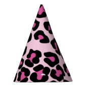 ピンクと黒のヒョウ柄  パーティーハット (右)
