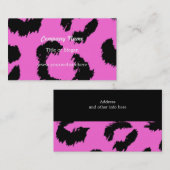ピンクと黒のヒョウ柄 名刺 (正面/裏面)