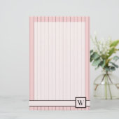 ピンクと黒のピンストライプ文房具 便箋 (スタンド正面)