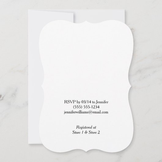 ピンクと黒のファーム動物の女性のカーボーイ赤ちゃんシャワー 招待状 (裏面)