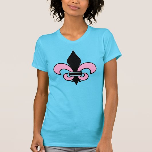 ピンクと黒のフルール・ド・リス Tシャツ (正面)