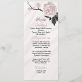 ピンクと黒のフローラ大理石結婚の メニュー (正面)