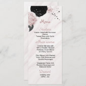 ピンクと黒のフローラ結婚ー メニュー (正面/裏面)