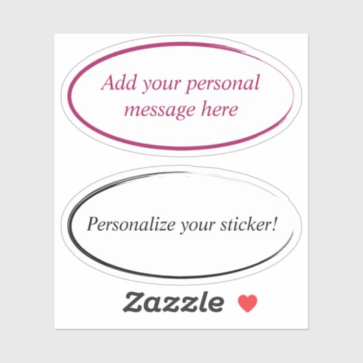 ピンクと黒のブラシストローク シール (シート)