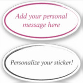 ピンクと黒のブラシストローク シール (正面)